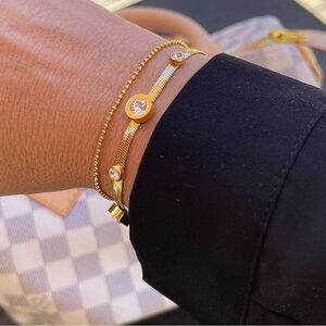 18K Gold Plated Bracelet with Crystal Accents